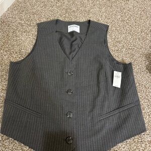 Old Navy Charcoal Pinstripe Vest